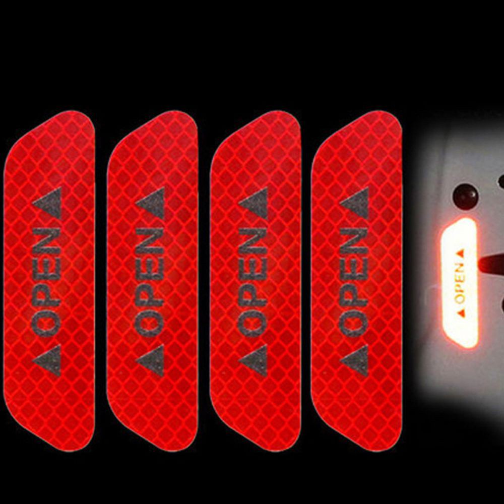 Bộ 4 miếng dán phản quang cảnh báo tiện lợi cho xe hơi