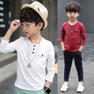 Áo thun bé trai cổ trụ dài tay, follow shop quần áo trẻ em