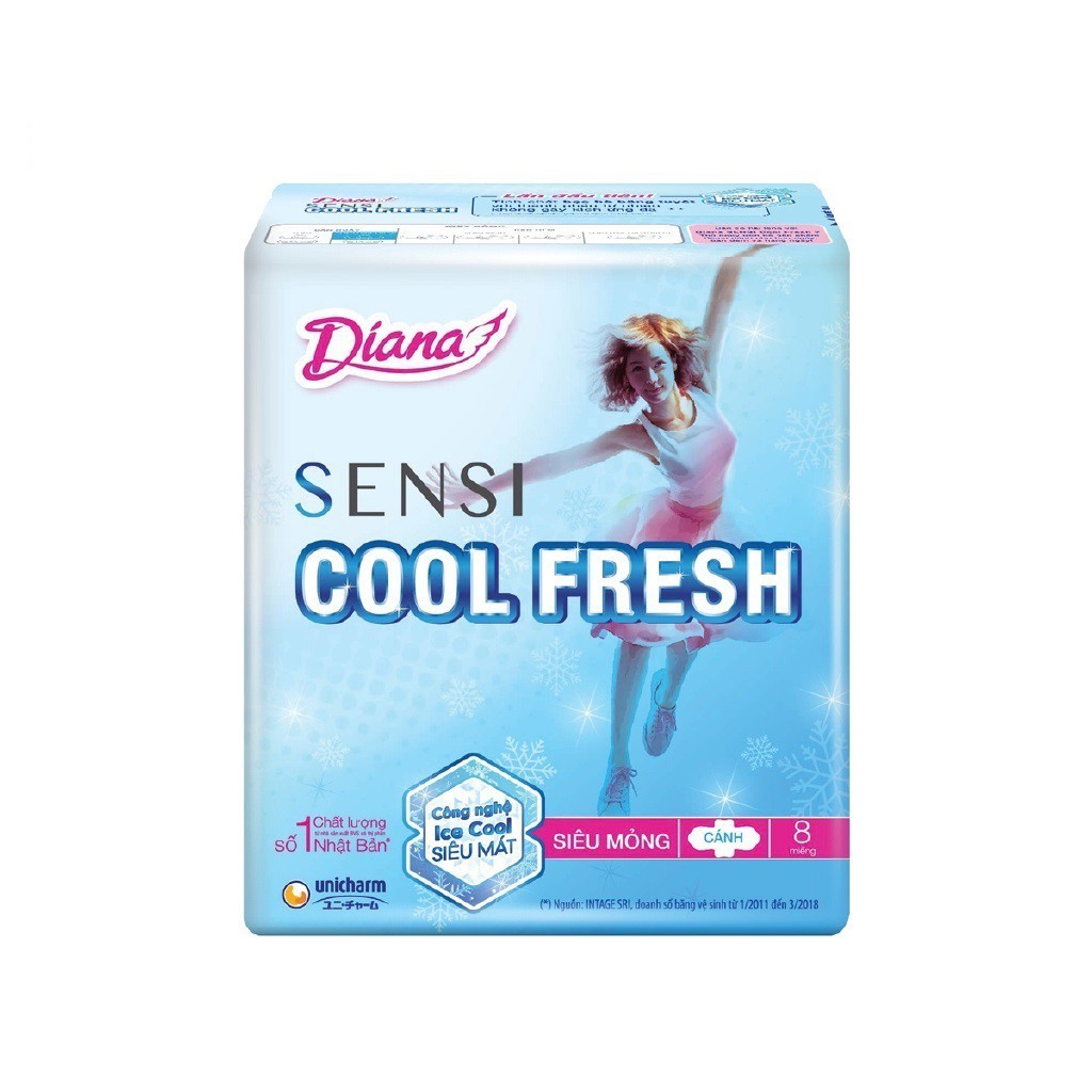 Băng vệ sinh Diana SenSi Cool Fresh Siêu Mỏng (8 miếng)