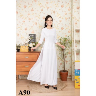 [BÃO SALE] Áo Dài Lụa Nhật Màu Tím Cà Dịu Dàng, Siêu Xinh