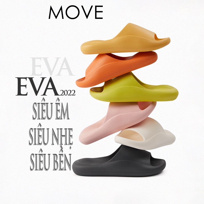 Dép quai ngang nam nữ MOVE đúc EVA đế siêu mềm chống trượt đủ màu