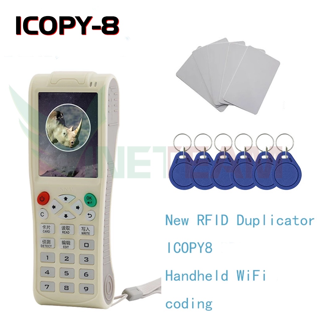 Máy sao chép thẻ từ cầm tay, thẻ kiểm soát ra vào Kết Nối WIFI I-Copy8 tặng kèm 5 thẻ từ móc  khóa -dc4731 +DC4730