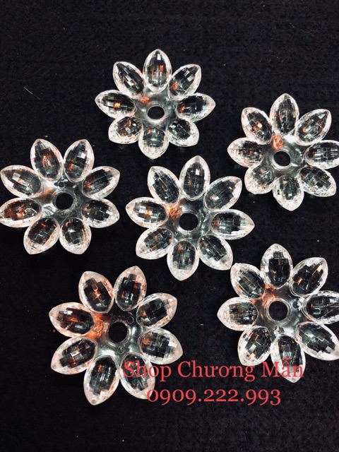 100G Bông Đúc 8 Cánh Pha Lê Nhựa 38mm Giá Sỉ