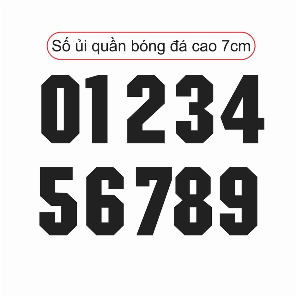 Số ủi quần bóng đá - Decal Số Ép Quần Áo Thể Thao - 4 màu Kích thước 7cm (Giá Sỉ) 2022