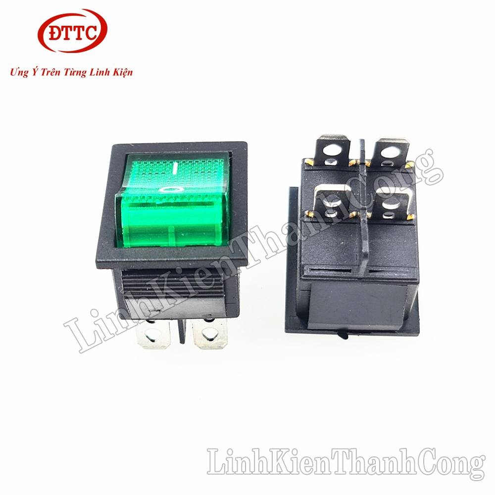 Công Tắc KCD4 16A/250V 4Pin 31x25mm Xanh