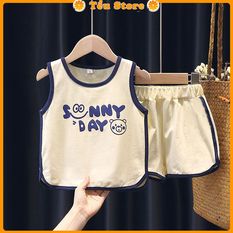 Bộ Ba Lỗ Bé Trai, Bộ Đồ Bé Trai Cotton In Hình Sunny Kiểu Dáng Thể Thao 6 - 18kg Tều Store Đủ Size Cho Bé Từ 0 - 4 Tuổi