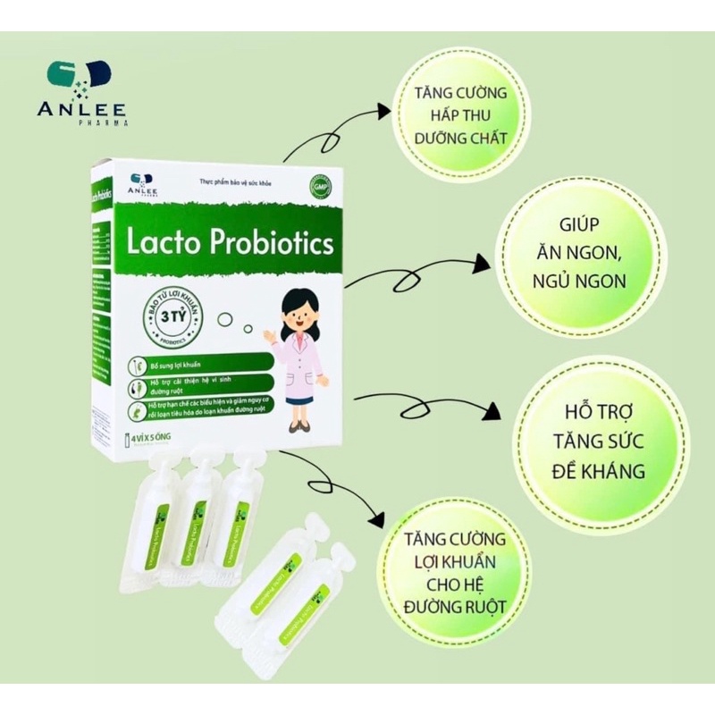 Men Vi Sinh Bào Tử Lợi Khuẩn Lacto Probiotics Giúp cải thiện táo bón, giảm nôn trớ ọc sữa, ăn ngon, ngủ tốt..