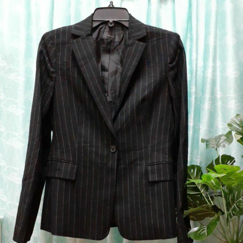 Vest 2hand Dạ đen kẻ trắng size M-L, ms 47