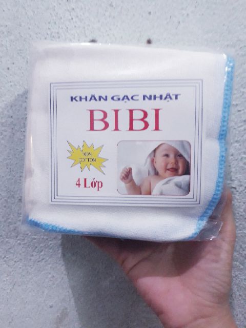 10 Khăn gạc,khăn sữa nhật 4 lớp BiBi (25cm)