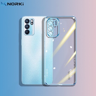 Ốp Điện Thoại TPU Mềm Siêu Mỏng Trong Suốt Mạ Viền Cho OPPO Reno 7Z 7Pro 6 6Pro A58 A54 A55 A74 A94 A95 A96
