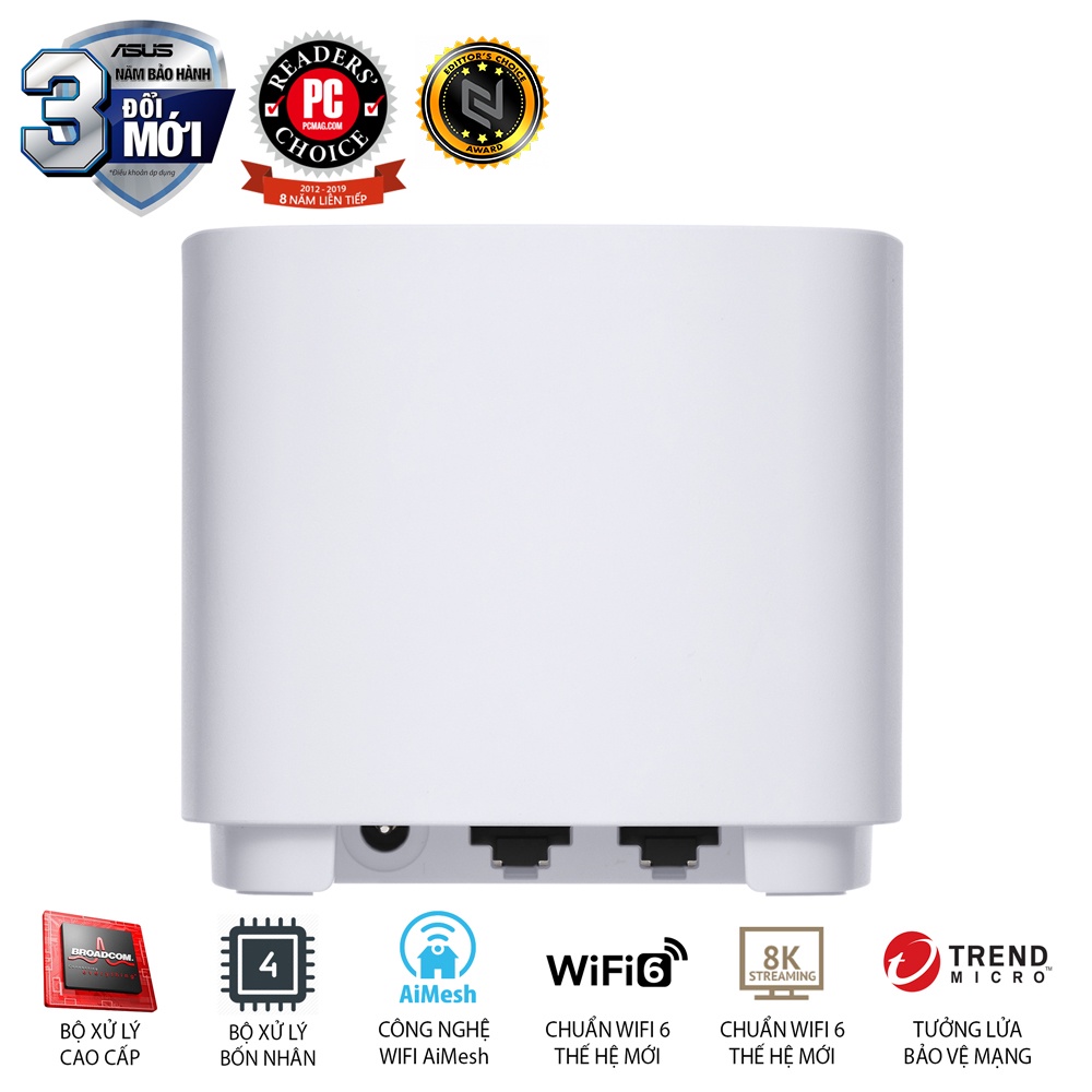 Hệ thống MESH WIFI 6 ASUS XD4 Mini ZenWiFi AX1800 Băng Tần Kép Hàng Chính Hãng