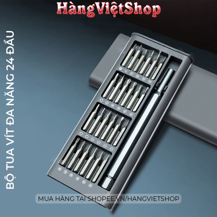Bộ tô vít đa năng mini 24 đầu sửa điện thoại laptop, tua vít từ tính nhỏ mở máy tính iphone mắt kính