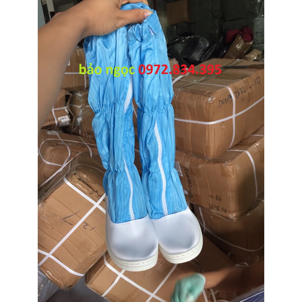 Giày ủng phòng sạch chống tĩnh điện,giày phòng sạch cao cổ