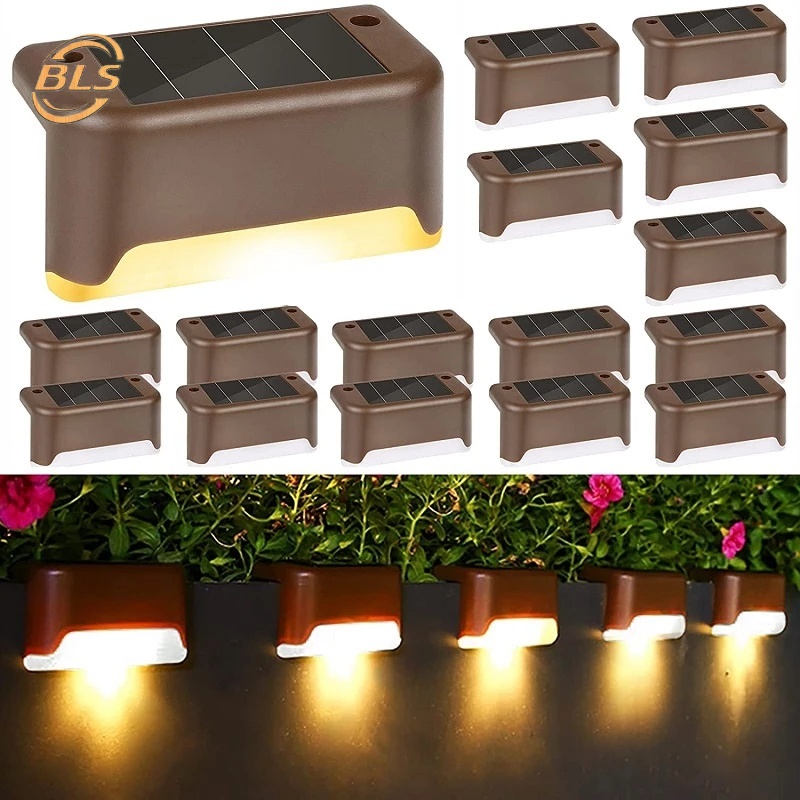 Bộ 4 Đèn LED Năng Lượng Mặt Trời Lắp Đặt Cầu Thang/Sân Vườn Hình Chữ L Chống Nước