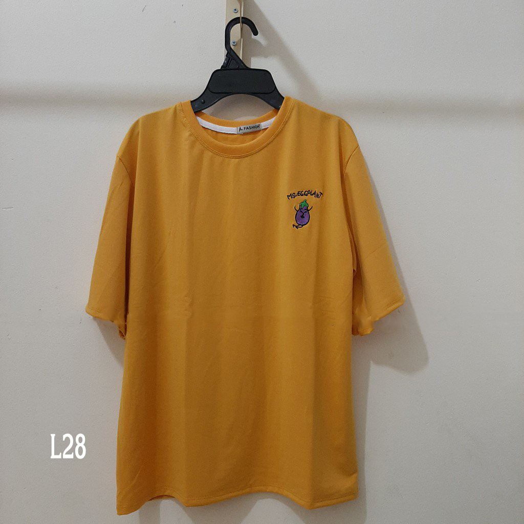Áo thun 𝑭𝒓𝒆𝒆𝒔𝒉𝒊𝒑 Áo nữ tay lỡ freesize - phông form rộng dáng Unisex L28, mặc lớp, nhóm, cặp, lớp thêu hình rau củ.
