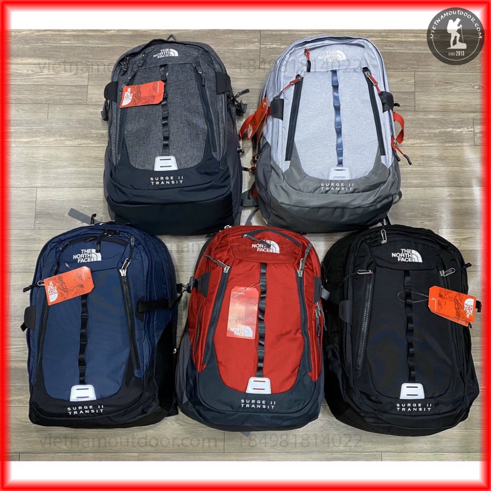Balo nam The North Face Surge 2 transit -balo du lịch tnfCHỐNG SỐC- Đựng laptop 15, 16 inch Dây đeo trợ lực