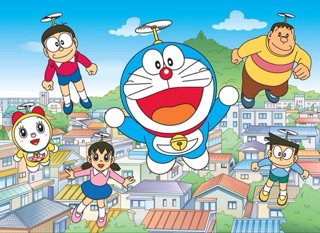 Poster anime đoremon 5 tấm khổ a4