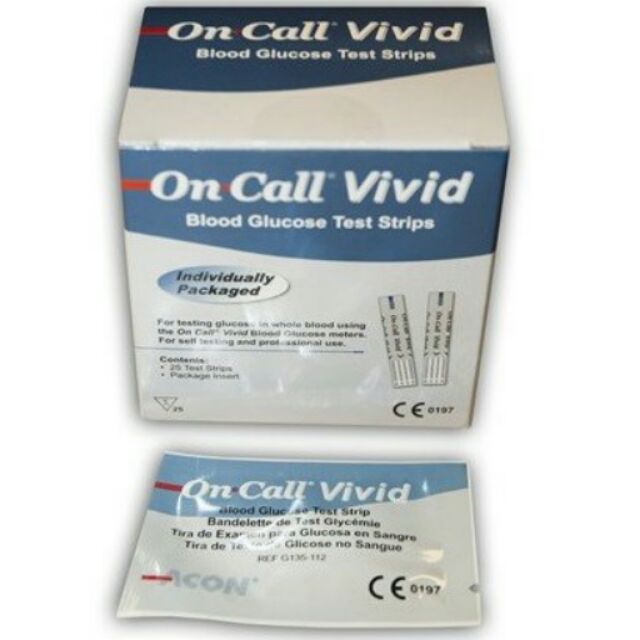 Que thử đường huyết On Call Vivid 25 que ( tiểu đường OnCall Vivid)