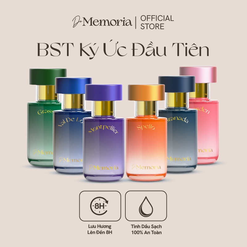 Bộ 6 Chai Nước Hoa De Memoria (30ml x 6 chai) BST Ký Ức Đầu Tiên