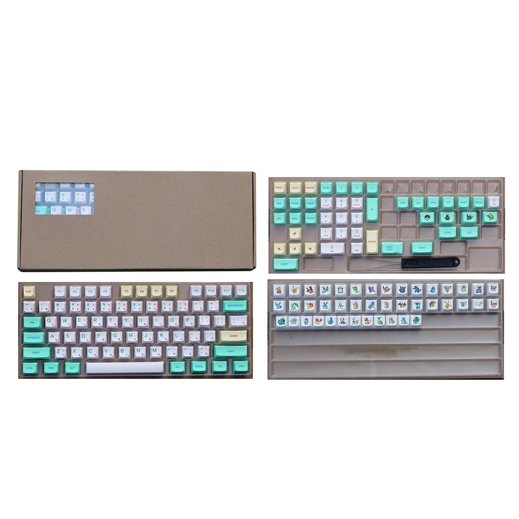 Keycap Cho Bàn Phím Cơ Pokemon Thick PBT XDA Profile 162 Phím | Ezpc