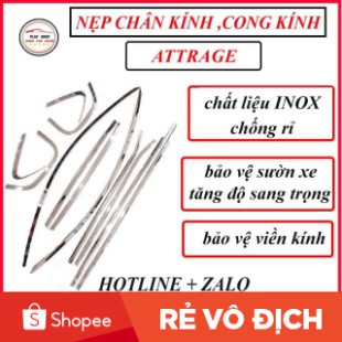 Nẹp Chân Kính, Cong Kính Inox Xe ATTRAGE Sáng Bóng, Không Rỉ Cao Cấp- FREE SHIP