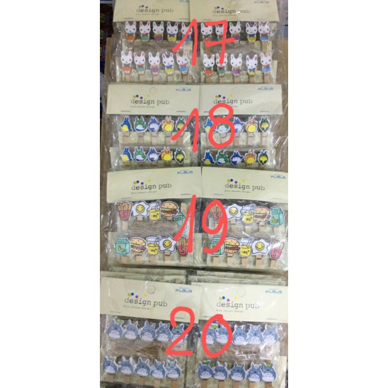 Set 10 Kẹp gỗ trang trí tặng dây thừng