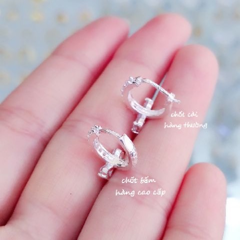 Bông tai bạc hình nơ đính đá bạc ta_Van jw