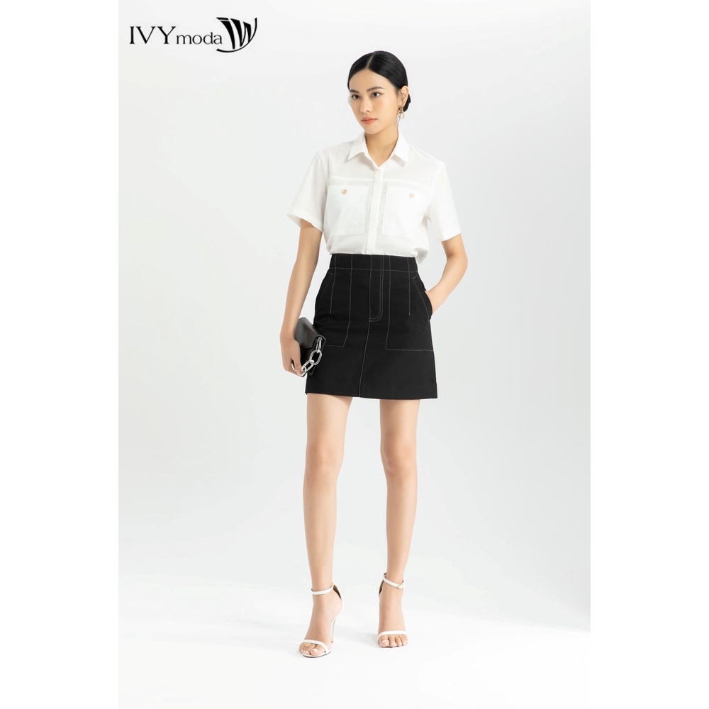 Chân váy chữ A chần chỉ nổi IVY moda MS 31B8546