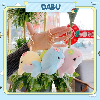 Móc khóa bông DABU hình cá heo 4 màu siêu dễ thương