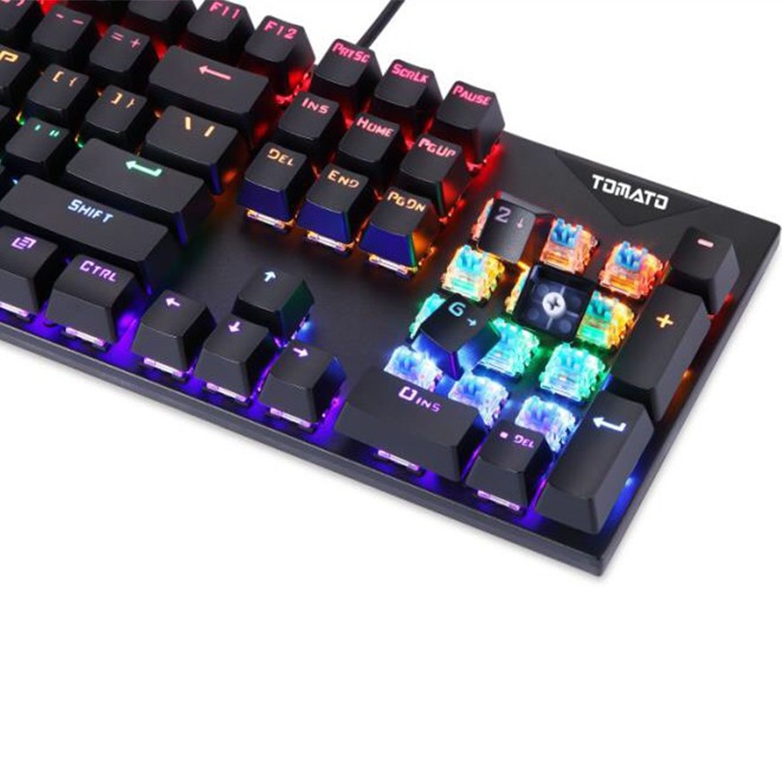 Bàn Phím Cơ Có Dây TOMATO S220 Pro Gaming Blue Switch LED - Chính Hãng BH 12 Tháng