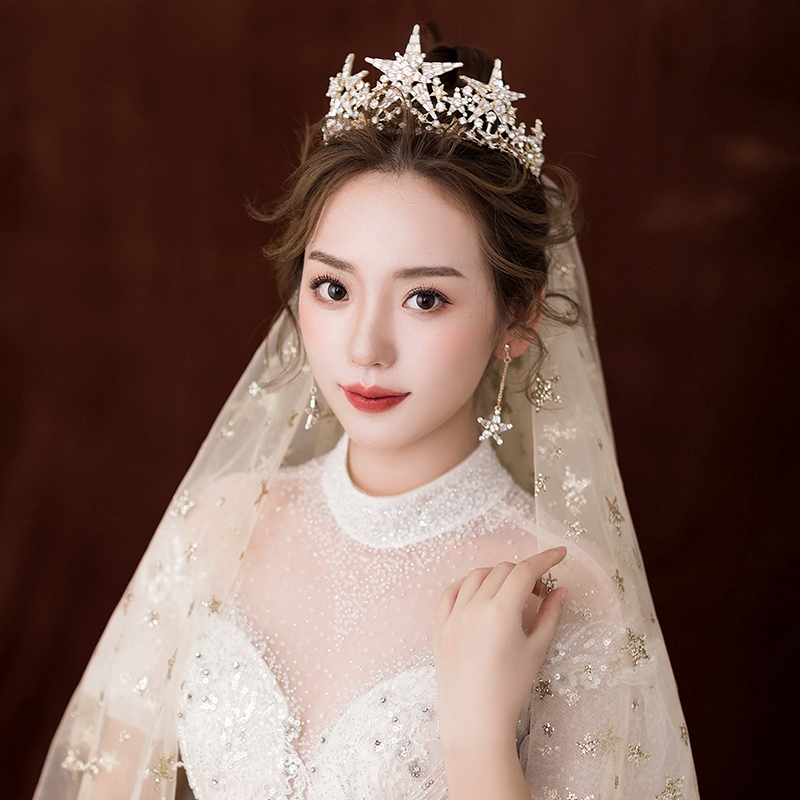 Vương miện đính kim cương nhân tạo hình dạng ngôi sao dành cho nữ giới