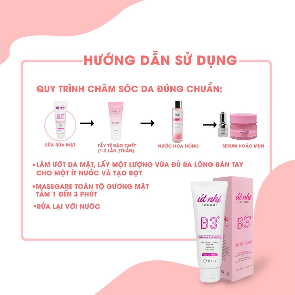 SỮA RỬA MẶT VITAMIN B3 CLEANSER FOAM ÚT NHỊ 120ML