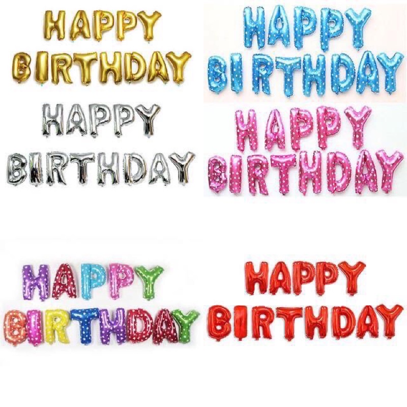 Bóng chữ sinh nhật Happy Birthday chuẩn công ty các màu