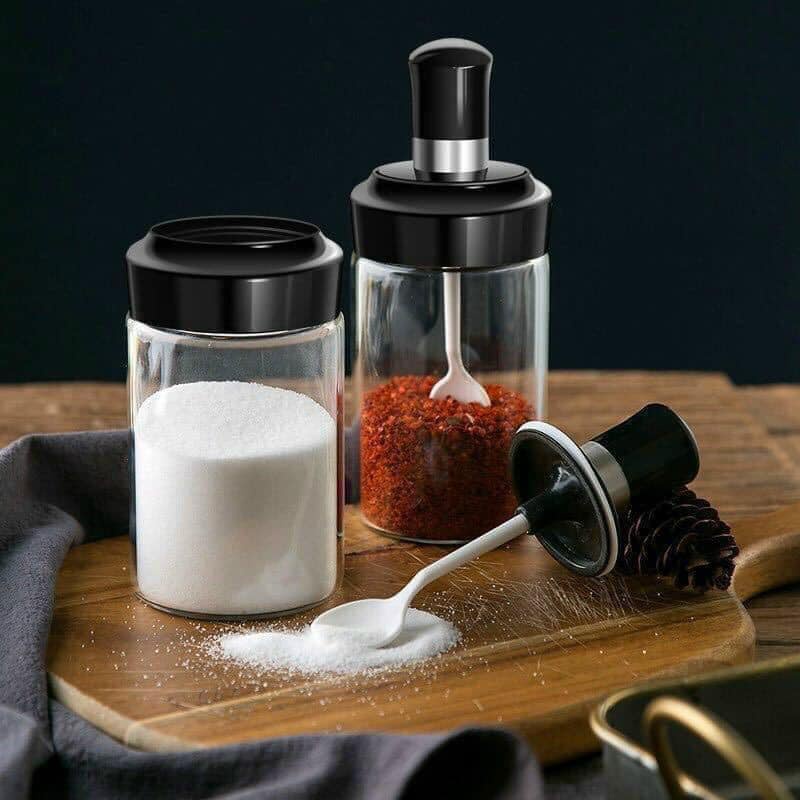 Hũ Đựng Gia Vị Thủy Tinh Thông Minh Kèm Muỗng Và Nắp  250ml