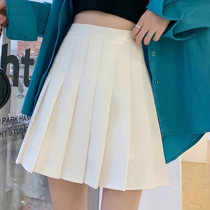 Chân váy xếp ly tennis HUYENMY lưng cao phong cách hàn quốc 2 màu trắng đen | BigBuy360 - bigbuy360.vn