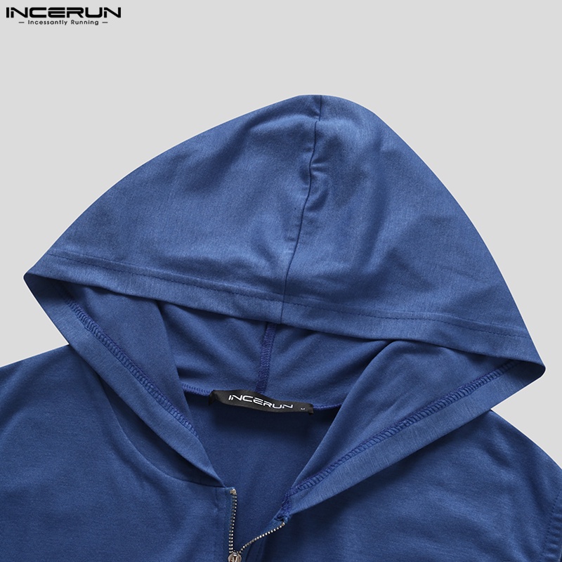 INCERUN Áo Thun Ba Lỗ Nam Có Khóa Kéo Hiện Có 3 Màu Thời Trang