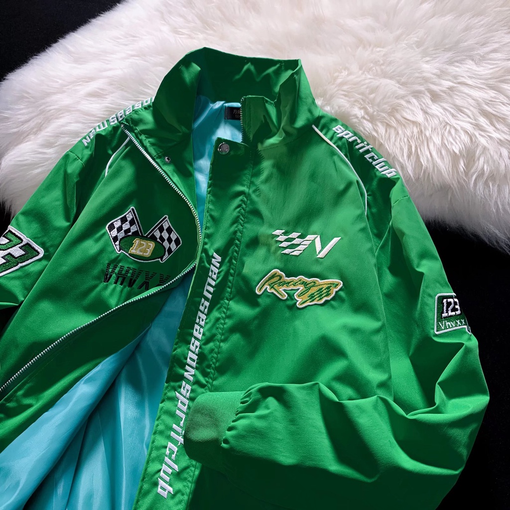 Áo khoác bóng chày có thêu hoa văn độc đáo dành cho người đi xe đạp nam