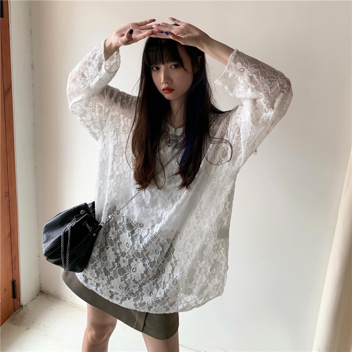 Áo lưới form rộng ren thời trang cho nữ MS378