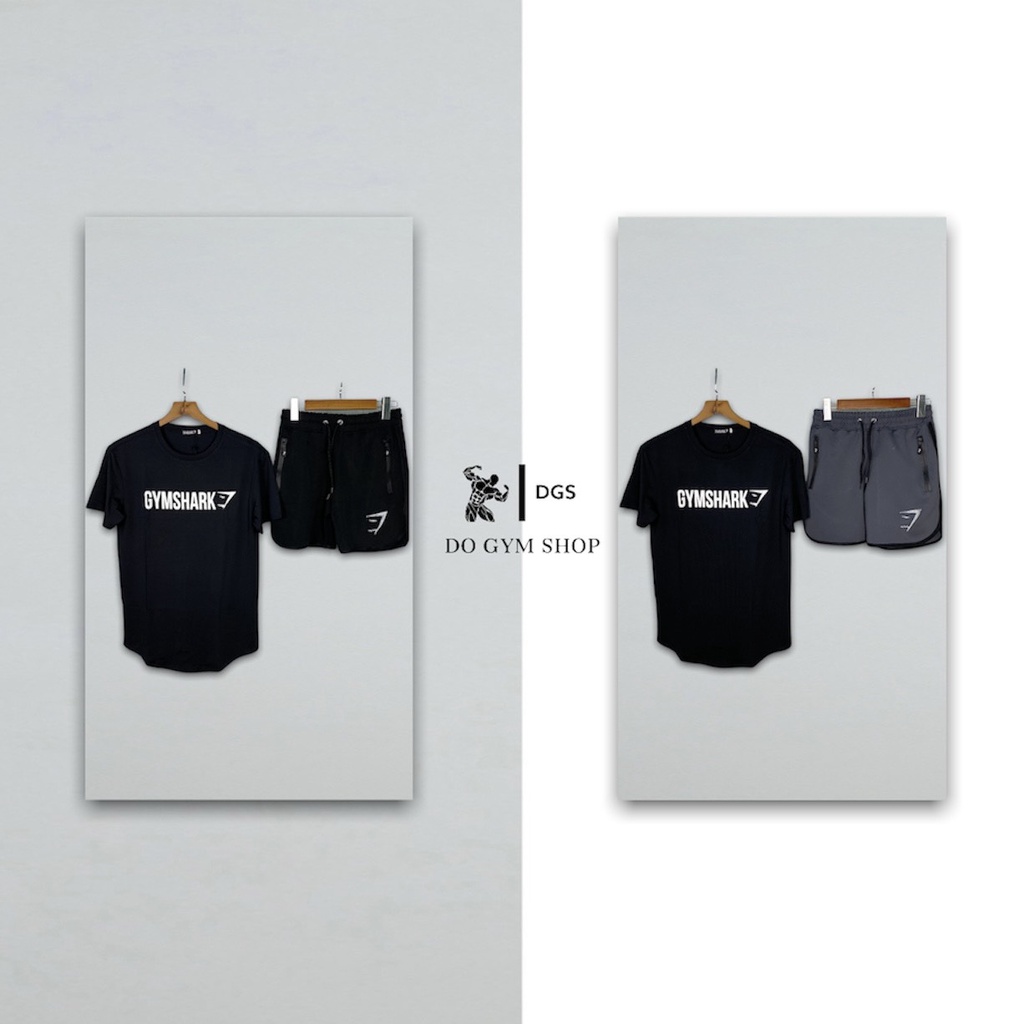 Bộ đồ thun nam thể thao DO GYM SHOP quần squat, áo thun nam tập gym.