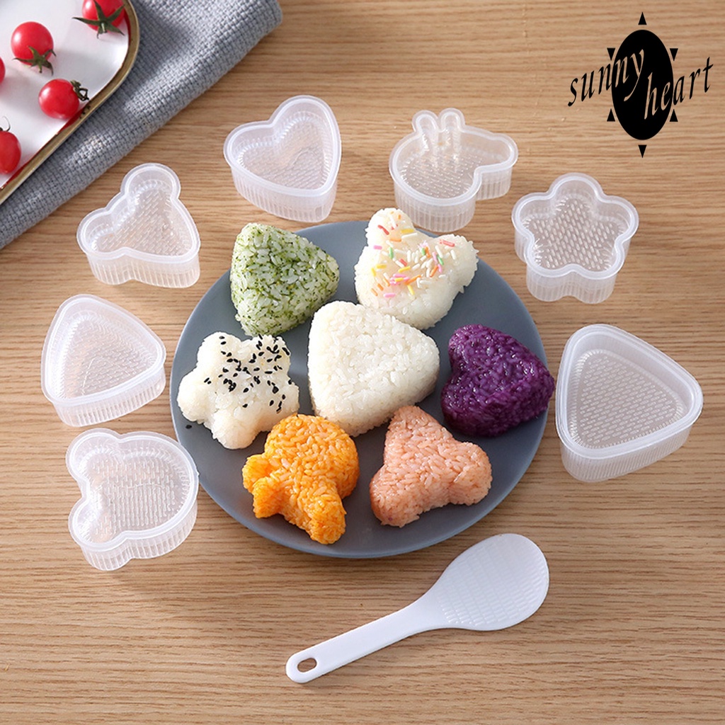 Set 7 / 8 Khuôn Làm Cơm Nắm Hình Tam Giác Hình Gấu Dễ Thương DIY