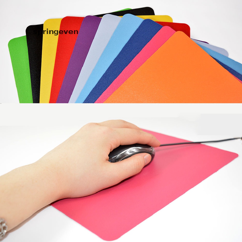 Miếng lót chuột máy tính PC/ laptop hình chữ nhật màu trơn chống trượt 21.5x17.5cm