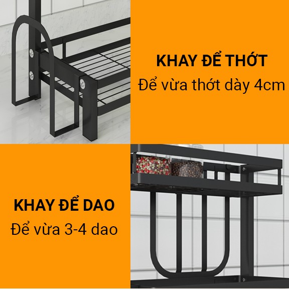 Giá kệ để gia vị 2,3 tầng sơn tĩnh điện siêu chắc chắn VANDO kệ để đồ đa năng