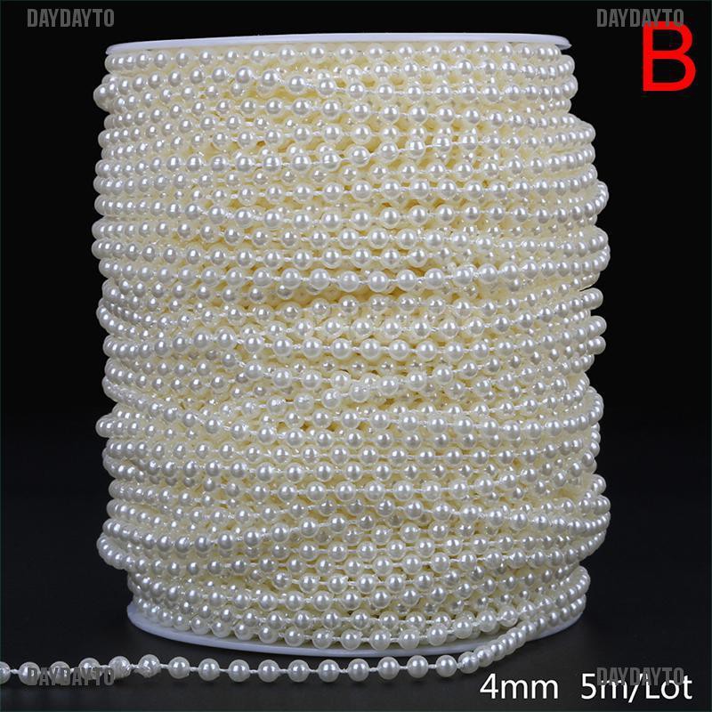 Cuộn Dây Hạt Ngọc Trai Tròn ABS Dùng Trang Trí Đầm Cưới DIY