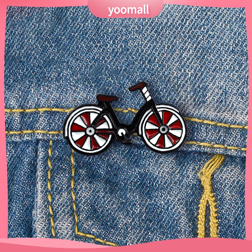 YOML✔Cartoon Enamel Bicycle Badge Collar Lapel Brooch Pin Clothes Jewelry Bag Decor