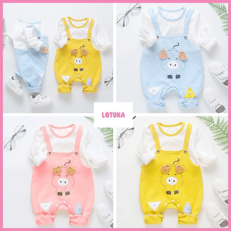 Body Yếm Dài Tay cho Bé Trai Bé Gái mẫu Vàng quần áo trẻ em chất Cotton xịn mịn từ 3-12kg