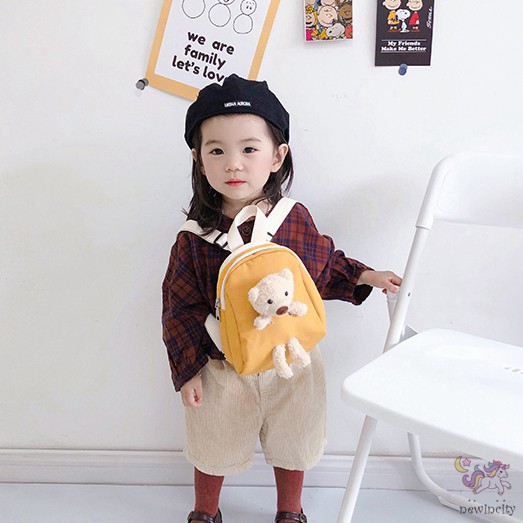 Balo Mini Kiểu Gấu Hoạt Hình Đáng Yêu Thời Trang Theo Phong Cách Hàn Quốc Cho Bé