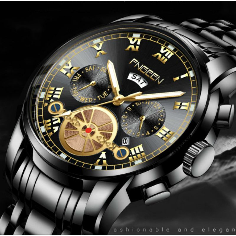 Đồng Hồ Nam FNGEEN Giả 6 Kim Thời Trang Có Lịch Chống Nước