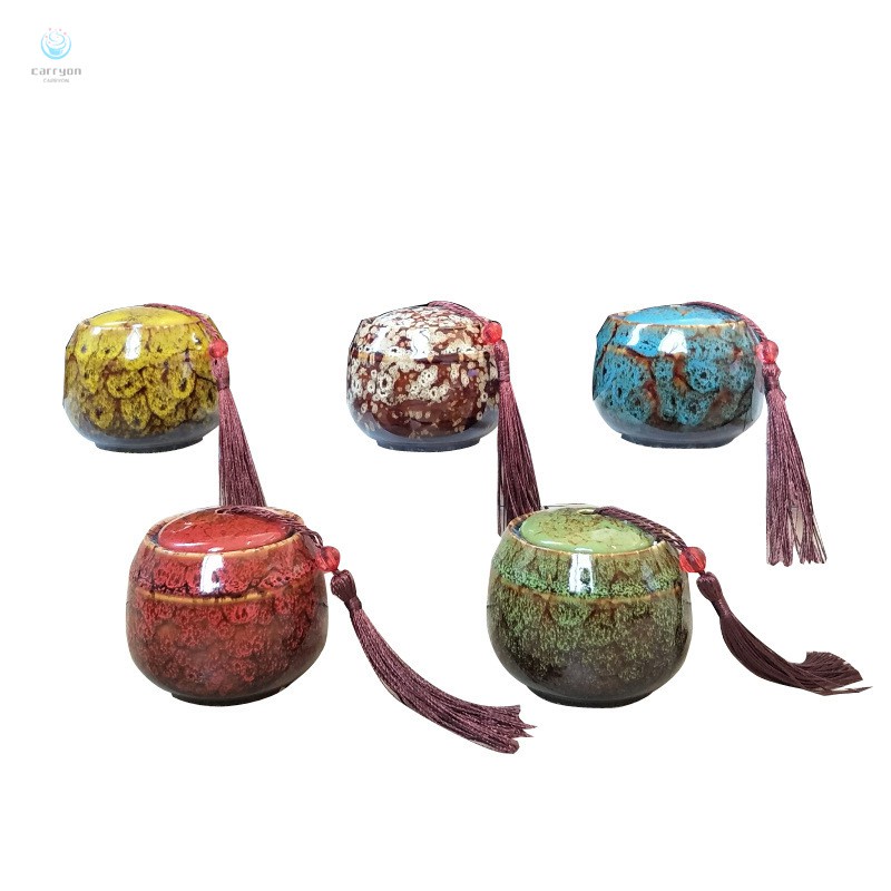 Bình Trà / Cà Phê / Kẹo / Trà Bằng Sứ Phong Cách Trung Hoa Độc Đáo Tiện Dụng Cho Gia Đình / Du Lịch