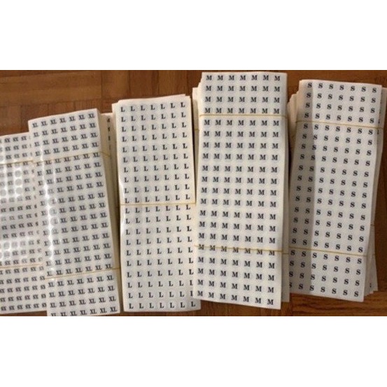 700 miếng Tem size nhãn số dán  - Decal Số size 34,35,36.. 42,43 giày dép quần áo