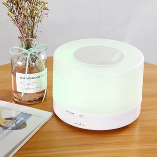 [Hàng Cao Cấp] Máy phun sương tạo ẩm khuếch tán tinh dầu trụ trong 550ML có điều khiển, đèn led 7 màu